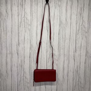 Womens Vintage Fossil Crossbody Red Leather Bag